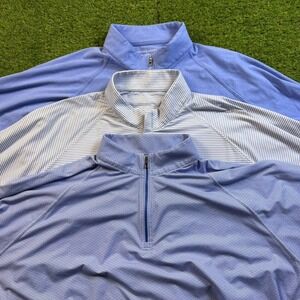 Holderness & Bourne 1/4 Zip Pullover Mens XXL Blue Lot Of 3 Striped Geometric